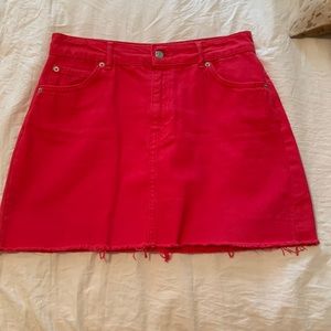 Top shop red skirt